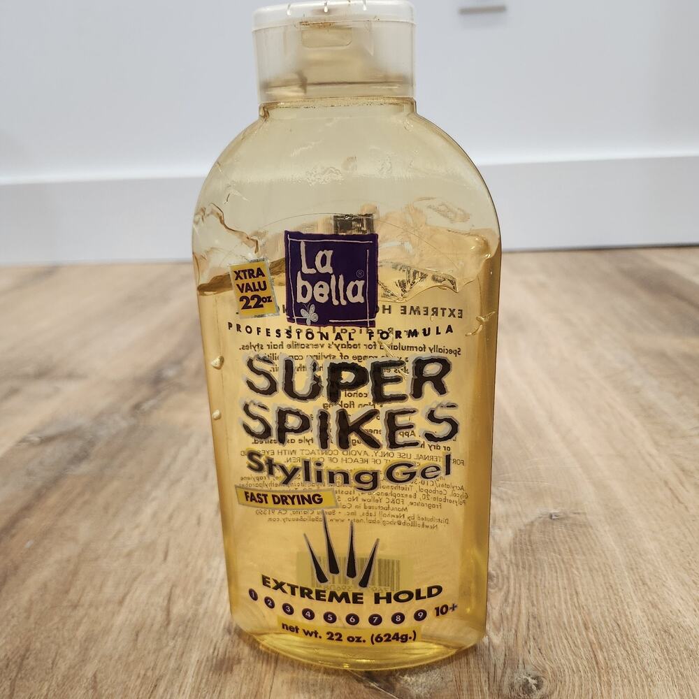 La Bella Super Spikes Styling Gel Fast Drying Extreme Hold 22 Oz *See Photos*